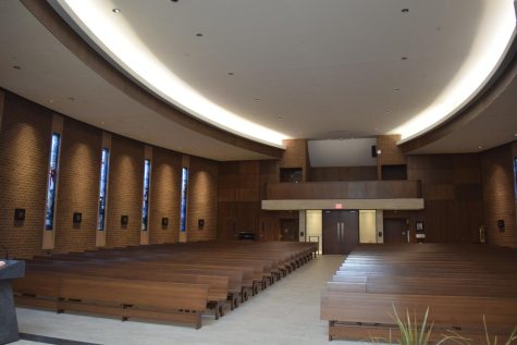A view from the altar of the chapel.