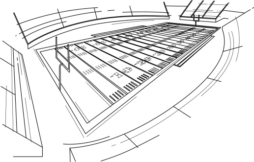 A sketch of a football stadium, accurate line work- vector illustration