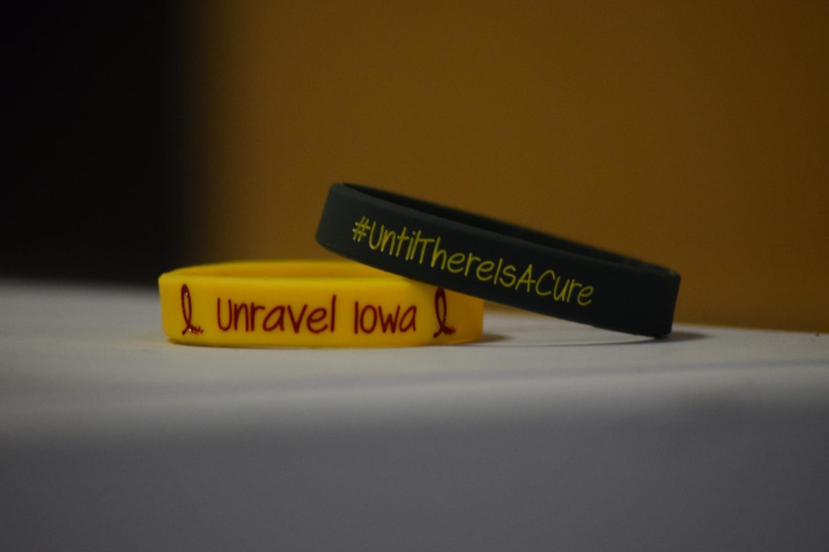 Bracelets from the Unravel Pediatric Cancer nonprofit help support the cause.