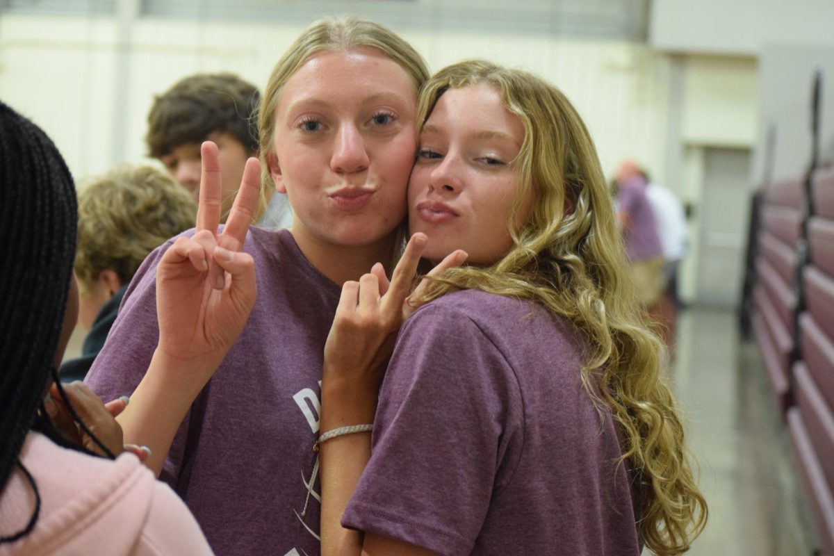 Sophia Ingamells and Marion Boot pose for the camera.