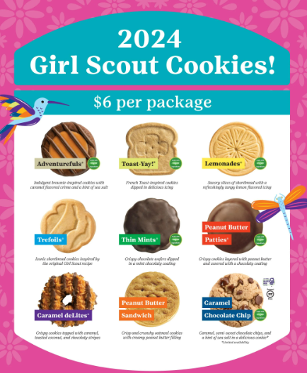 Girl Scout of Greater Iowa cookies of 2024!