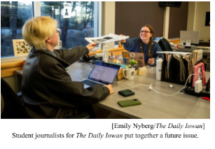Student Journalists in Iowa Save Two Local Newspapers by Grace Frye
