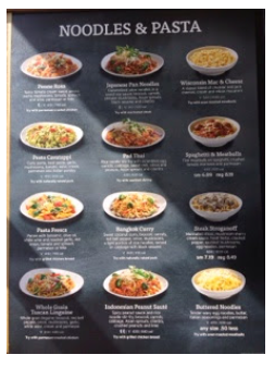 Noodle Companys menu