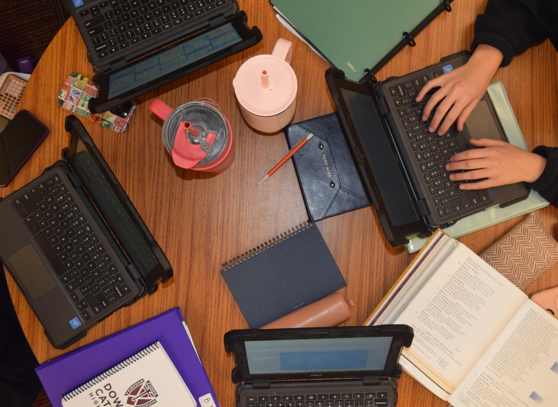 There is one constant on every desk across Dowling Catholic classrooms and that is the Chromebook.