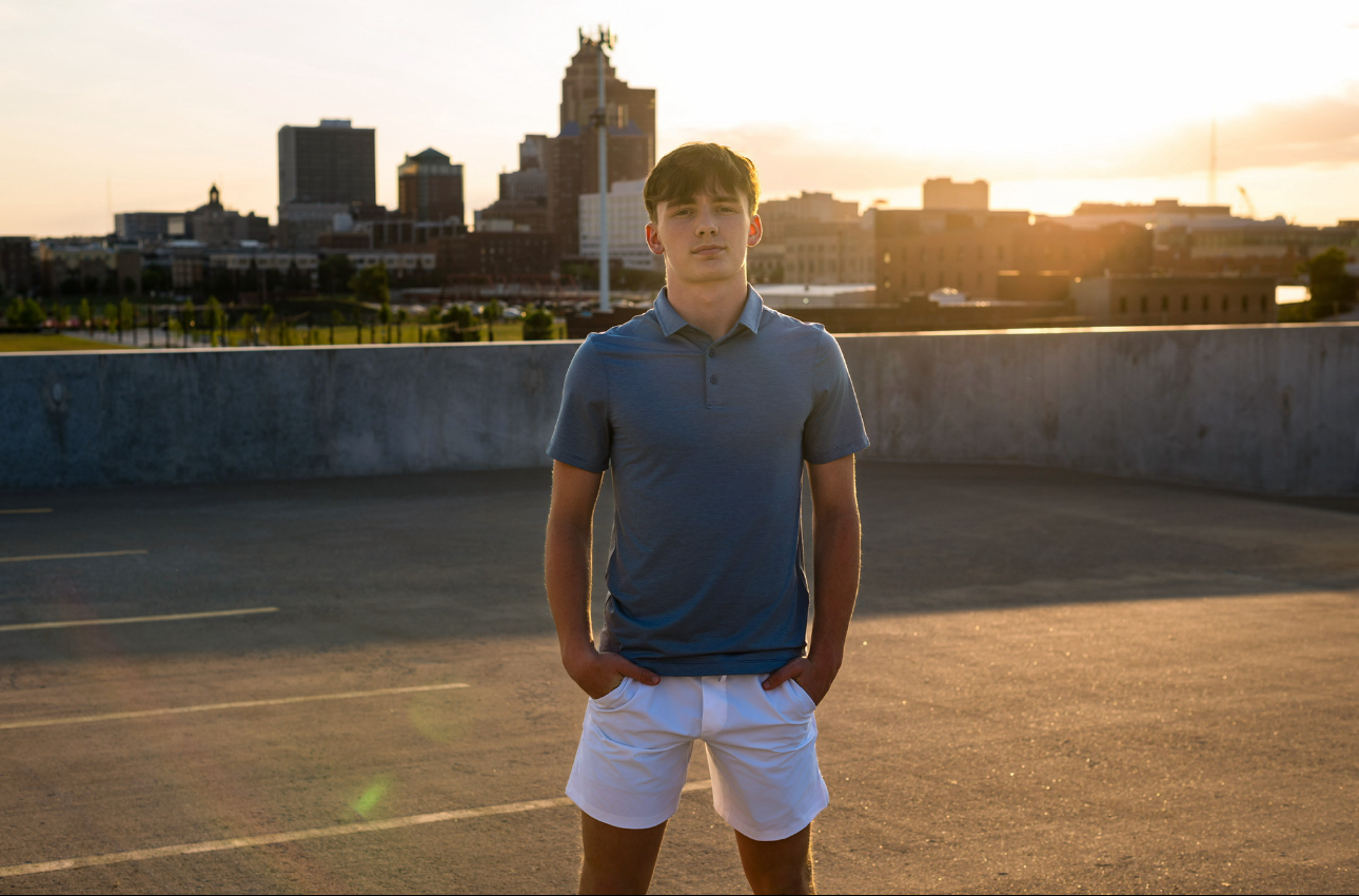 Petersen standing proudly in his senior picture. (Petersen)