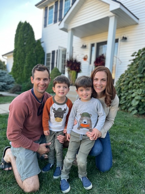 Mrs. Koppes' twins and husband in a family photo ( Courtesy of Mrs. Koppes)