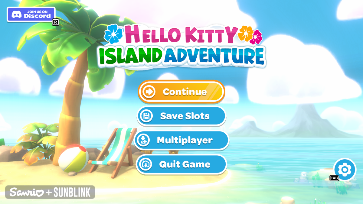 Screenshot of the title screen of Hello Kitty Island Adventure