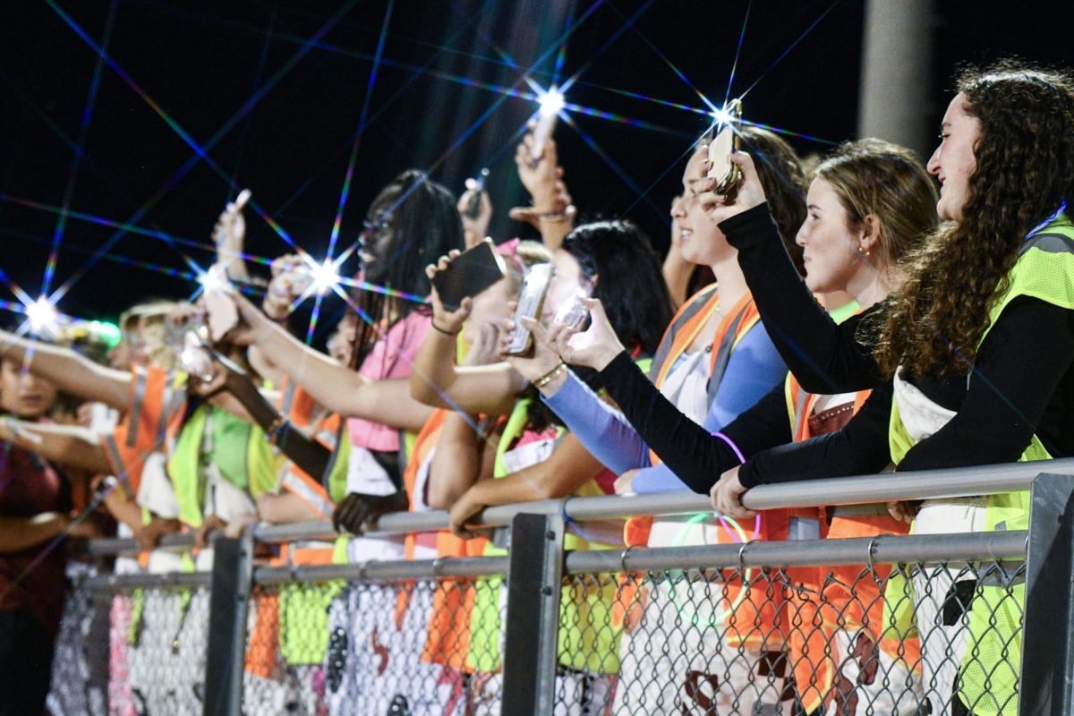 The Maroons light up the stadium at the DCG game. 
