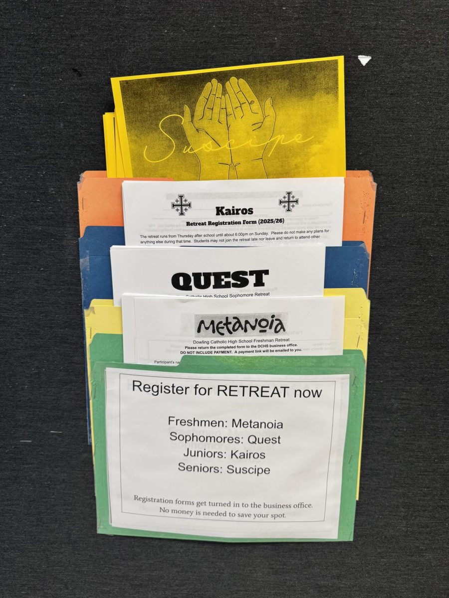 Outside of the 600's hallway where you can grab a retreat form to sign up.