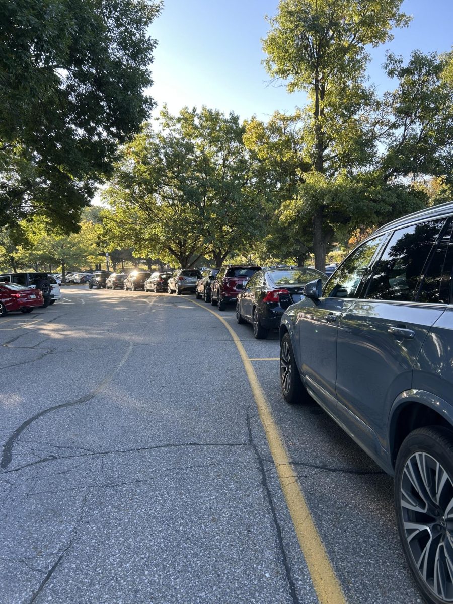 The one way loop through Dowling creating a backed up exit each afternoon. 