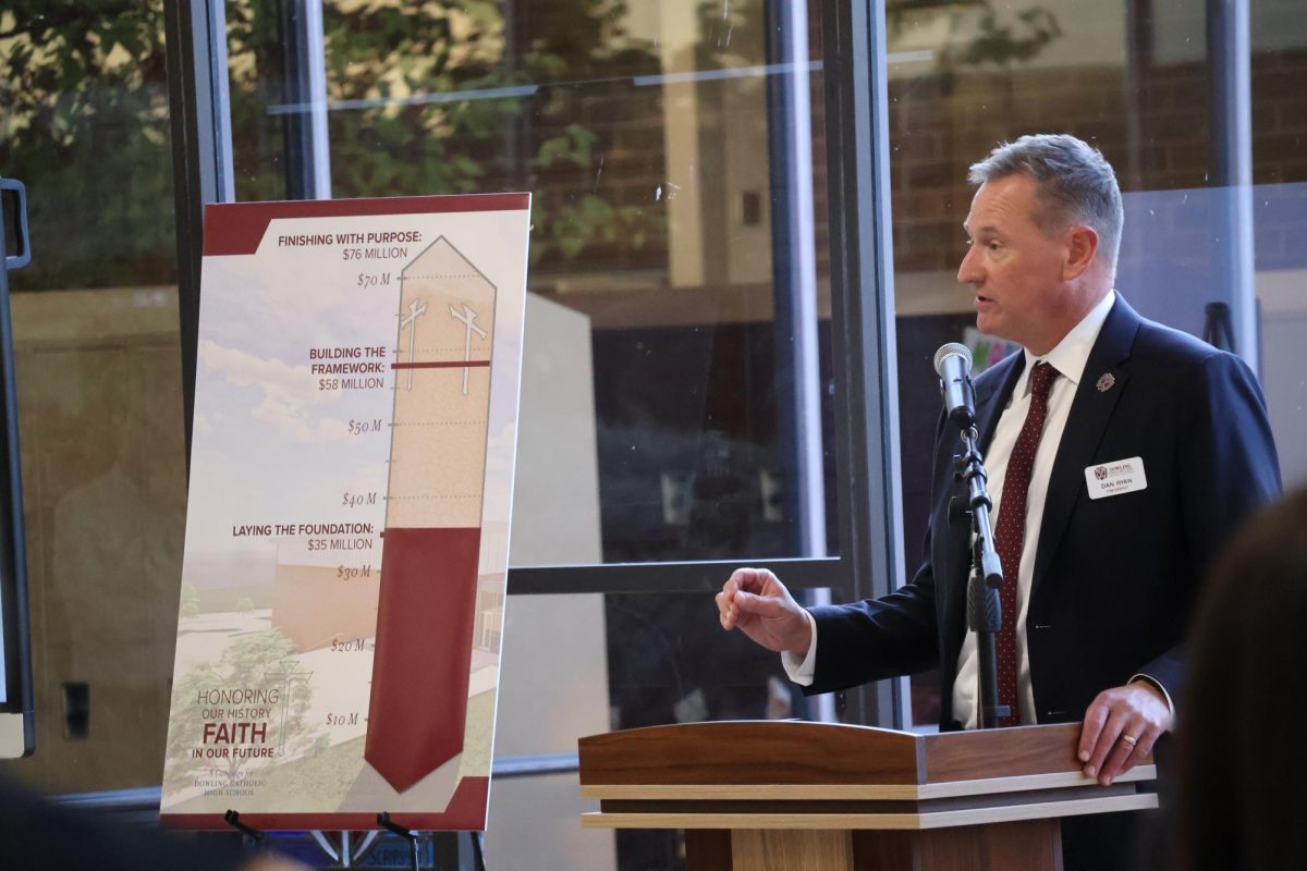 Dr. Dan Ryan explains the proposed plan of renovations on Dowling and the campaign goal. 
