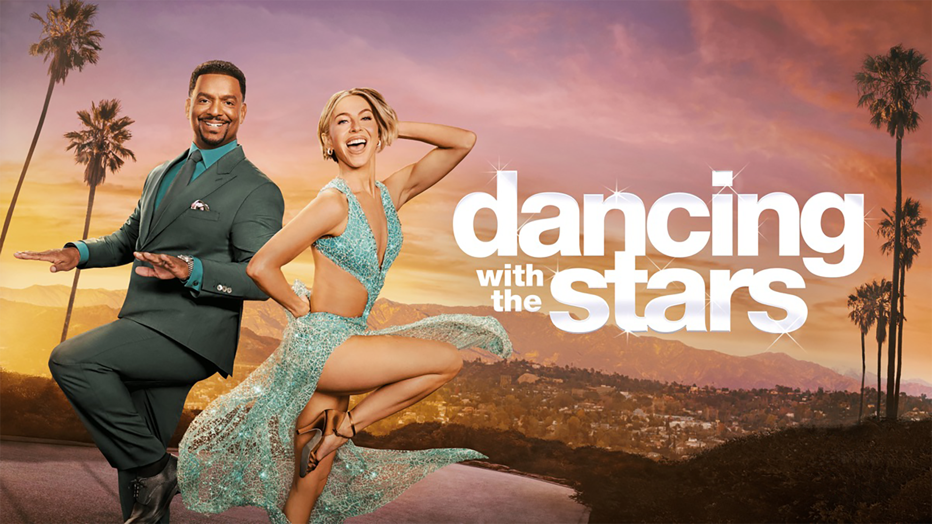 Judges, Alfonso Ribeiro and Julianne Hough, do their signature poses for the introduction to the show. 