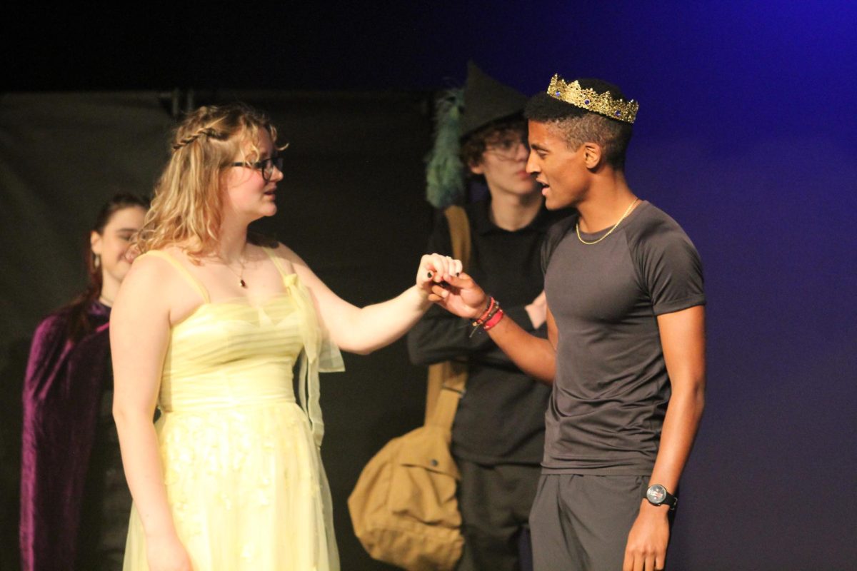 Charlie Deick and Jolenne Bigelow act as the new prince and princess at the end of the fairy-tale. 