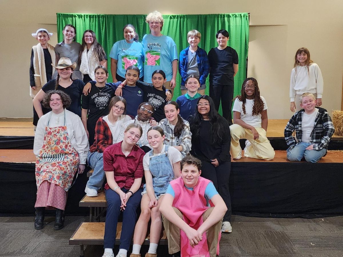 The cast, crew, and directors of St. Theresa's 2026 middle school Play, "Charlotte's Web"