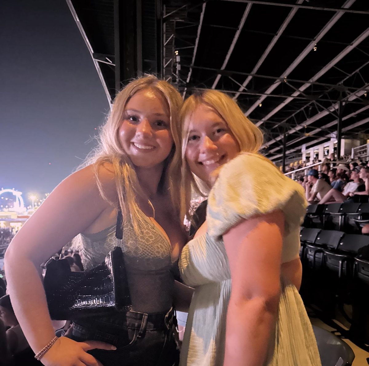 Ani and Caelin smile at the Parker McCollum Concert