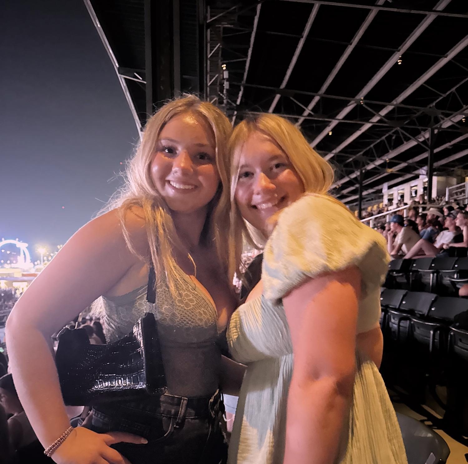 Ani and Caelin smile at the Parker McCollum Concert